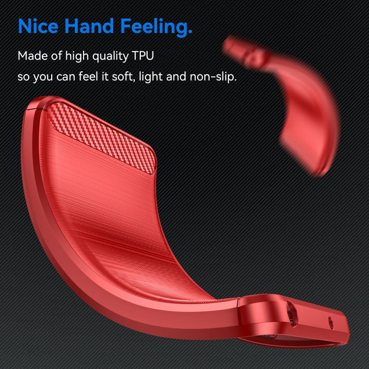 For Honor X7b Brushed Texture Carbon Fiber TPU Phone Case(Red) - Honor Cases by PMC TechLife | Online Shopping South Africa | PMC TechLife | Buy Now Pay Later Mobicred