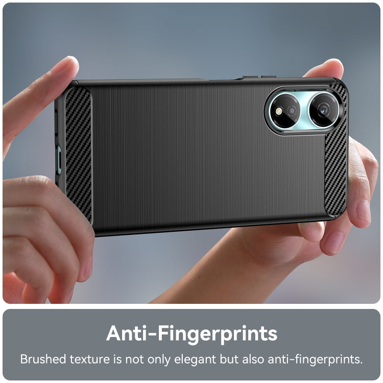 For Honor X5 Plus Brushed Texture Carbon Fiber TPU Phone Case(Black) - Honor Cases by PMC TechLife | Online Shopping South Africa | PMC TechLife