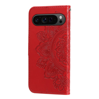 For Google Pixel 9 Pro 7-petal Flowers Embossing Leather Phone Case(Red) - Google Cases by PMC Jewellery | Online Shopping South Africa | PMC Jewellery | Buy Now Pay Later Mobicred