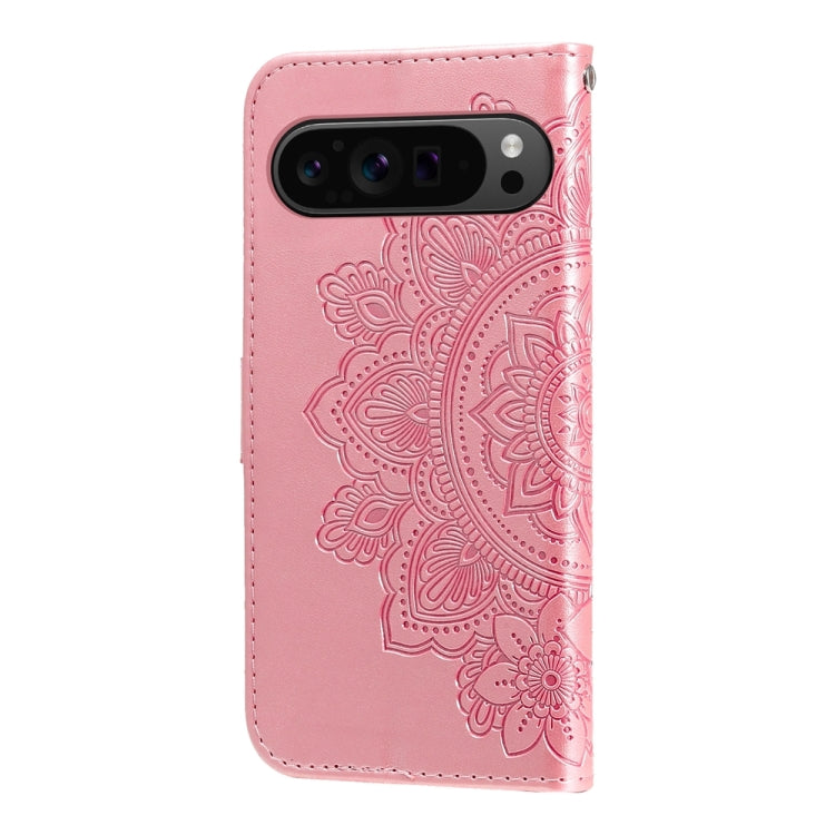 For Google Pixel 9 Pro 7-petal Flowers Embossing Leather Phone Case(Rose Gold) - Google Cases by PMC Jewellery | Online Shopping South Africa | PMC Jewellery | Buy Now Pay Later Mobicred