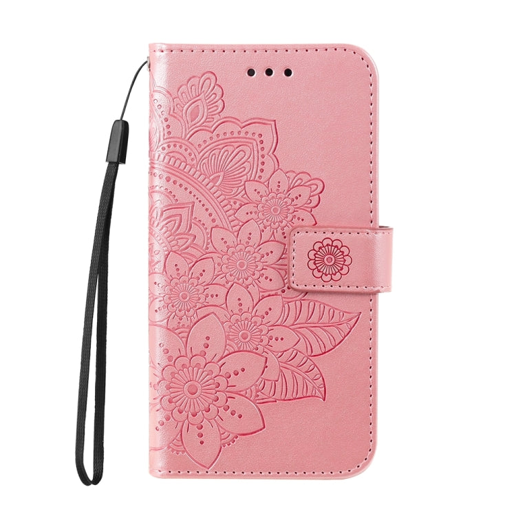 For Google Pixel 9 7-petal Flowers Embossing Leather Phone Case(Rose Gold) - Google Cases by PMC TechLife | Online Shopping South Africa | PMC TechLife | Buy Now Pay Later Mobicred