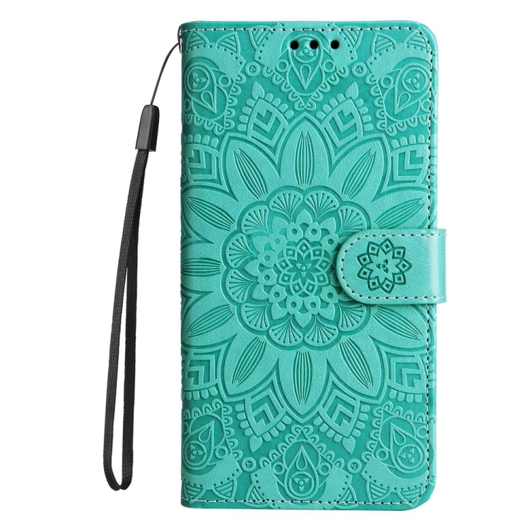 For Google Pixel 9 Pro Embossed Sunflower Leather Phone Case(Green) - Google Cases by PMC Jewellery | Online Shopping South Africa | PMC Jewellery | Buy Now Pay Later Mobicred