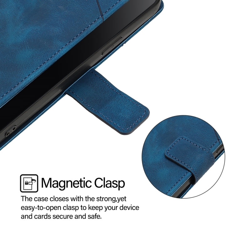 For iPhone 16 Pro Skin-feel Embossed Leather Phone Case(Blue) - iPhone 16 Pro Cases by PMC TechLife | Online Shopping South Africa | PMC TechLife | Buy Now Pay Later Mobicred