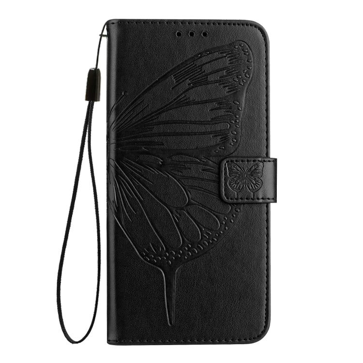 For iPhone 16 Pro Embossed Butterfly Leather Phone Case(Black) - iPhone 16 Pro Cases by PMC TechLife | Online Shopping South Africa | PMC TechLife | Buy Now Pay Later Mobicred