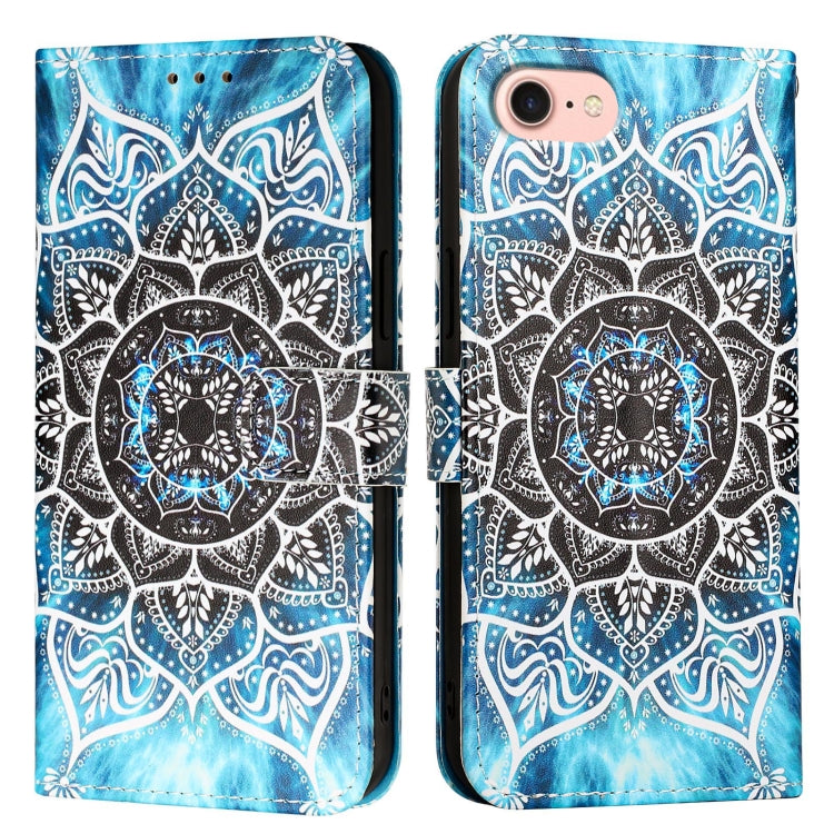 For iPhone SE 2024 Colored Drawing Pattern Plain Weave Leather Phone Case(Undersea Mandala) - More iPhone Cases by PMC Jewellery | Online Shopping South Africa | PMC Jewellery | Buy Now Pay Later Mobicred