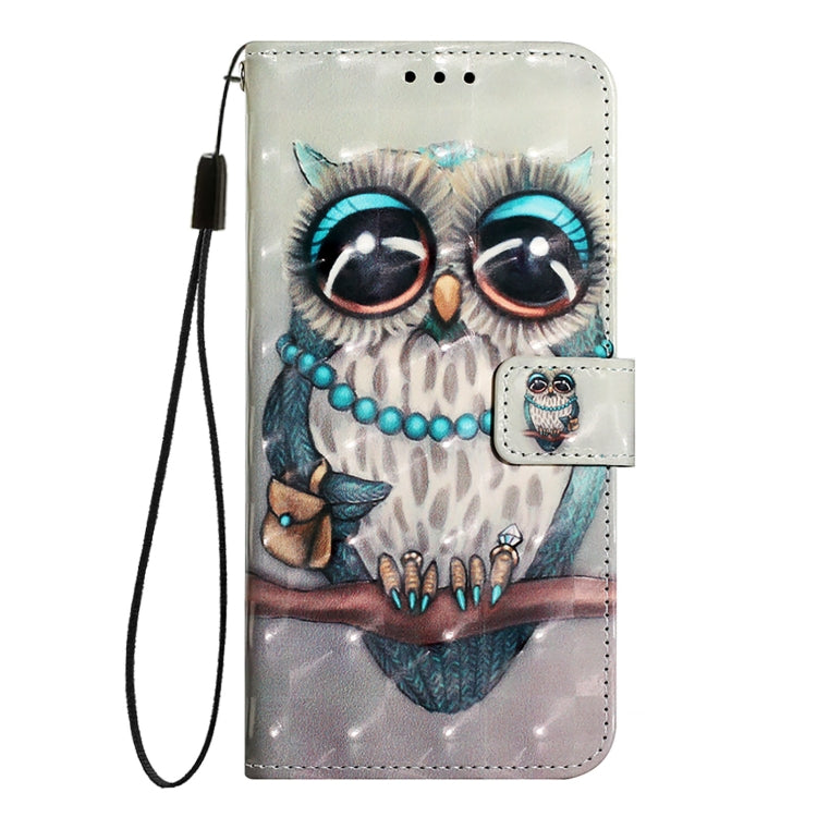 For iPhone 16e 3D Painting Horizontal Flip Leather Phone Case(Grey Owl) - free shipping - PMC TechLife - Order now!
