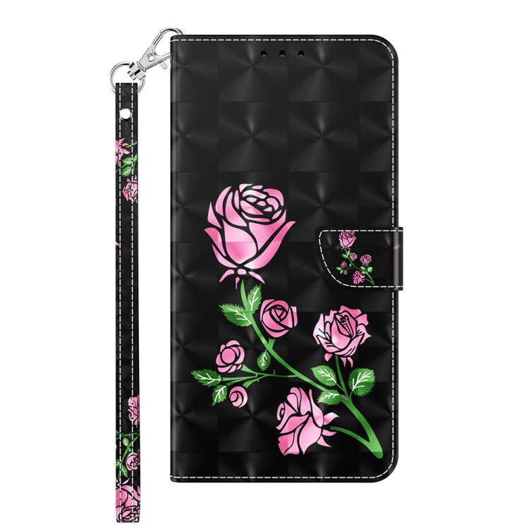 For Google Pixel 9 3D Painted Pattern Leather Phone Case(Rose) - Google Cases by PMC TechLife | Online Shopping South Africa | PMC TechLife | Buy Now Pay Later Mobicred
