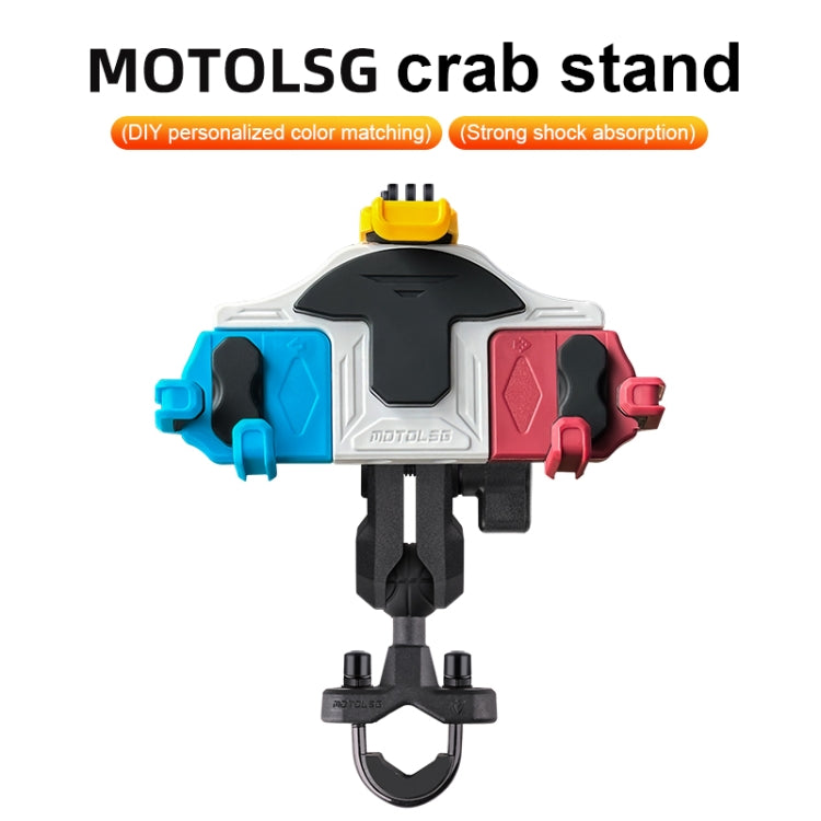 MOTOSLG Crab Motorcycle Phone Clamp Bracket M10 Ballhead Mount(Blue White Red) - free shipping - PMC TechLife - Order now!