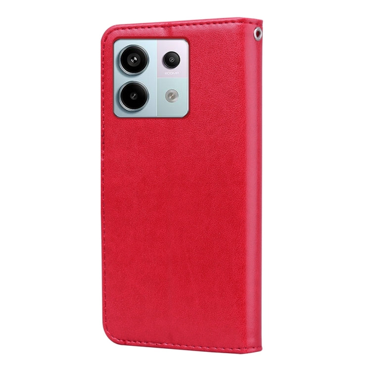 For Xiaomi Redmi Note 13 Pro 5G / Poco X6 Rose Embossed Flip PU Leather Phone Case(Red) - Note 13 Pro Cases by PMC TechLife | Online Shopping South Africa | PMC TechLife | Buy Now Pay Later Mobicred