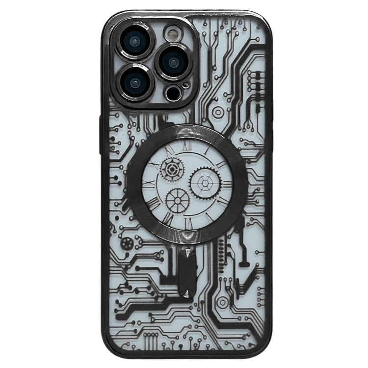 For iPhone 12 Pro Max Electroplated Circuit Board Pattern MagSafe Phone Case(Black) - free shipping - PMC TechLife - Order now!