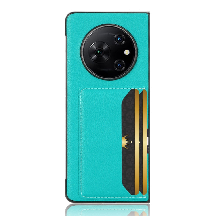 For Tecno Phantom V Fold Litchi Texture Card Slots Back Cover Phone Case(Green) - Tecno Cases by PMC TechLife | Online Shopping South Africa | PMC TechLife