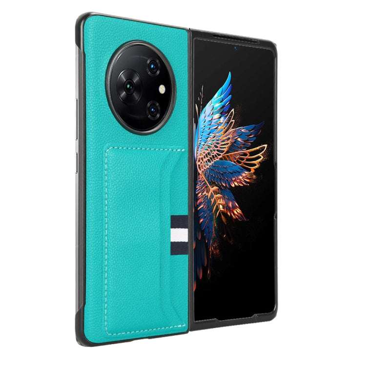 For Tecno Phantom V Fold Litchi Texture Card Slots Back Cover Phone Case(Green) - Tecno Cases by PMC TechLife | Online Shopping South Africa | PMC TechLife