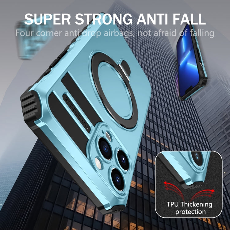 For iPhone 13 Pro MagSafe Magnetic Holder Phone Case(Light Blue) - free shipping - PMC TechLife - Order now!