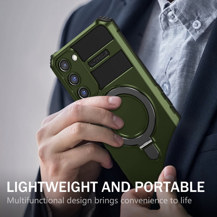 For Samsung Galaxy S23+ 5G MagSafe Magnetic Holder Phone Case(Green) - Galaxy S23+ 5G Cases by PMC TechLife | Online Shopping South Africa | PMC TechLife