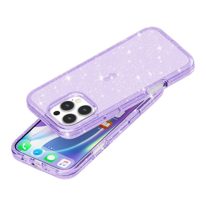 For iPhone 16 Pro Shockproof Terminator Glitter Powder Phone Case(Purple) - iPhone 16 Pro Cases by PMC Jewellery | Online Shopping South Africa | PMC Jewellery | Buy Now Pay Later Mobicred