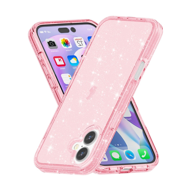 For iPhone 16 Plus Shockproof Terminator Glitter Powder Phone Case(Pink) - iPhone 16 Plus Cases by PMC TechLife | Online Shopping South Africa | PMC TechLife | Buy Now Pay Later Mobicred