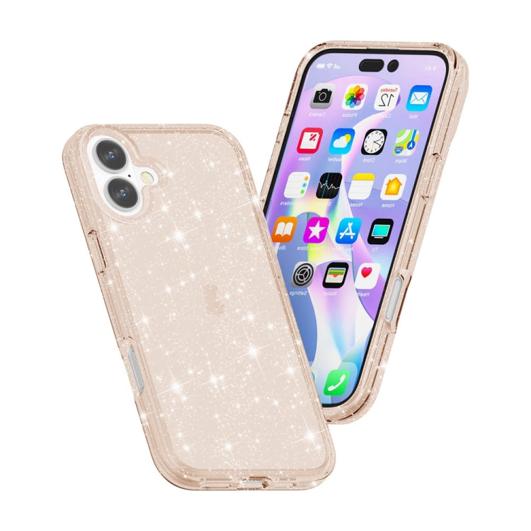 For iPhone 16 Plus Shockproof Terminator Glitter Powder Phone Case(Gold) - iPhone 16 Plus Cases by PMC Jewellery | Online Shopping South Africa | PMC Jewellery | Buy Now Pay Later Mobicred