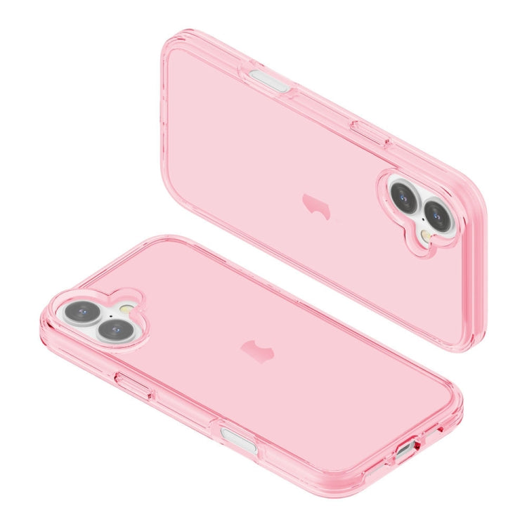 For iPhone 16 Shockproof Terminator Transparent Phone Case(Pink) - iPhone 16 Cases by PMC Jewellery | Online Shopping South Africa | PMC Jewellery | Buy Now Pay Later Mobicred