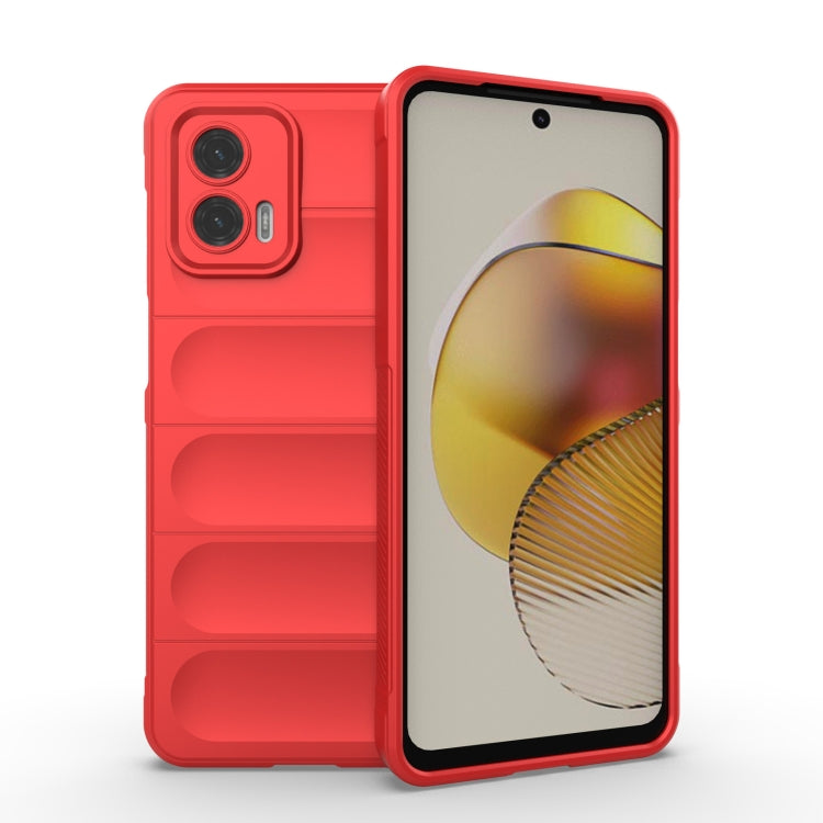For Motorola Moto G73 5G Magic Shield TPU + Flannel Phone Case(Red) - Motorola Cases by PMC TechLife | Online Shopping South Africa | PMC TechLife | Buy Now Pay Later Mobicred