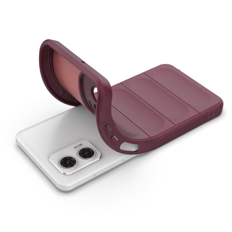 For Motorola Moto G73 5G Magic Shield TPU + Flannel Phone Case(Red) - Motorola Cases by PMC TechLife | Online Shopping South Africa | PMC TechLife | Buy Now Pay Later Mobicred