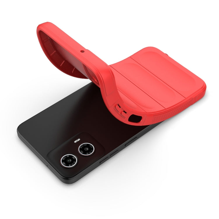 For Motorola Moto G34 5G Magic Shield TPU + Flannel Phone Case(Red) - Motorola Cases by PMC TechLife | Online Shopping South Africa | PMC TechLife | Buy Now Pay Later Mobicred
