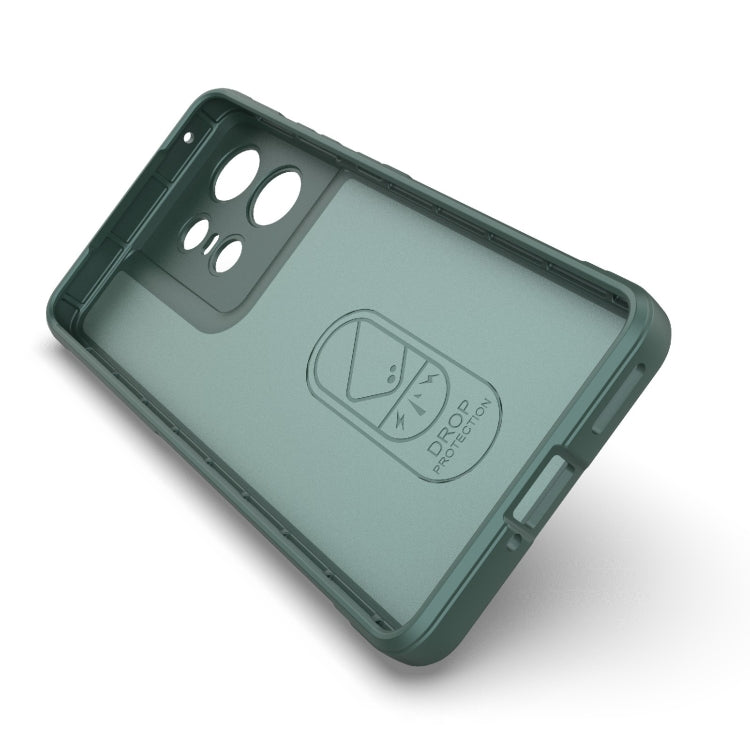 For Motorola Edge 50 Pro 5G Global Magic Shield TPU + Flannel Phone Case(Dark Green) - Motorola Cases by PMC TechLife | Online Shopping South Africa | PMC TechLife | Buy Now Pay Later Mobicred