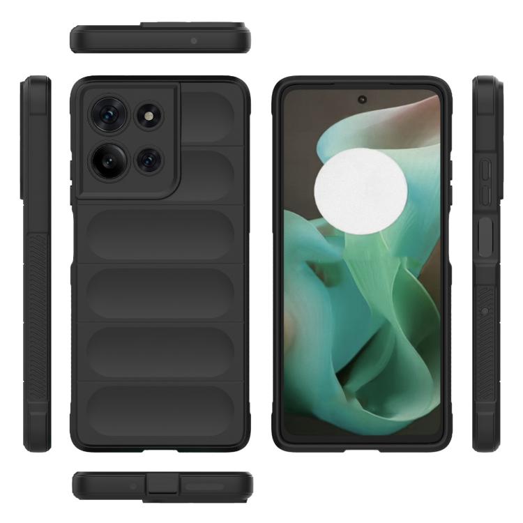 For Motorola Moto G75 5G Global Magic Shield TPU + Flannel Phone Case(Black) - free shipping - PMC TechLife - Order now!