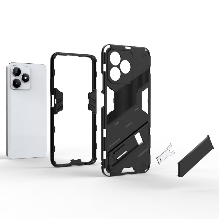 For Realme C53 4G Punk Armor 2 in 1 PC + TPU Phone Case with Holder(Orange) - Realme Cases by PMC TechLife | Online Shopping South Africa | PMC TechLife | Buy Now Pay Later Mobicred