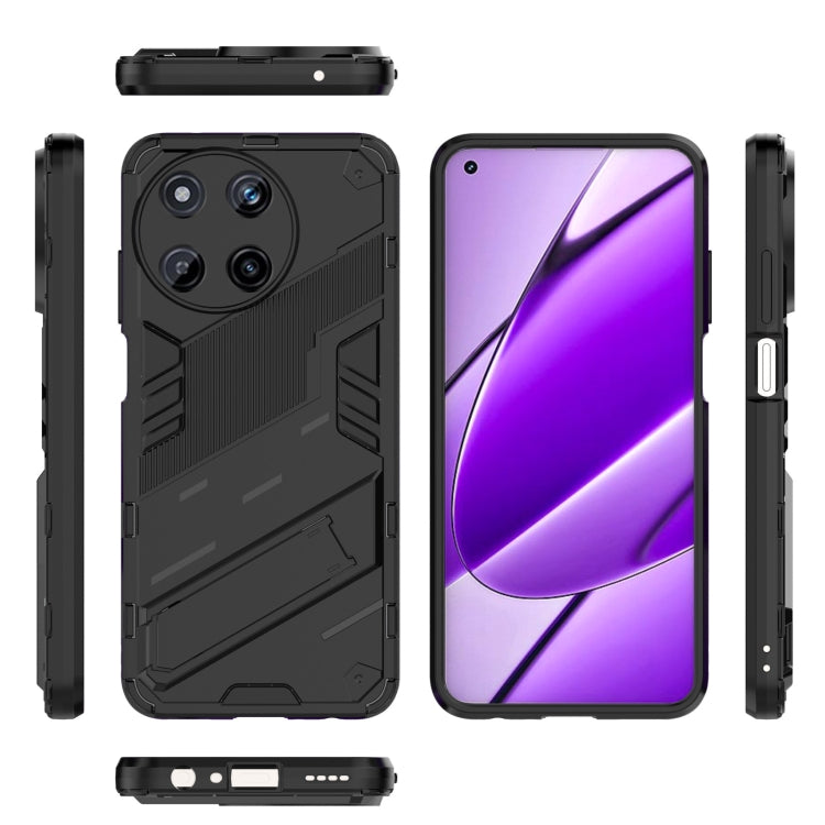 For Realme 11 4G Global Punk Armor 2 in 1 PC + TPU Phone Case with Holder(Black) - Realme Cases by PMC Jewellery | Online Shopping South Africa | PMC Jewellery | Buy Now Pay Later Mobicred
