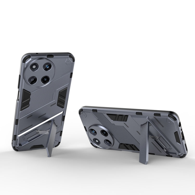 For Realme 11 4G Global Punk Armor 2 in 1 PC + TPU Phone Case with Holder(Grey) - Realme Cases by PMC TechLife | Online Shopping South Africa | PMC TechLife | Buy Now Pay Later Mobicred