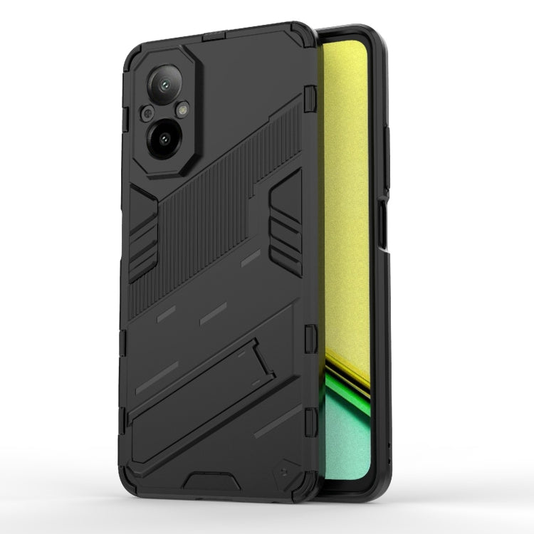 For Realme C67 4G Global Punk Armor 2 in 1 PC + TPU Phone Case with Holder(Black) - Realme Cases by PMC TechLife | Online Shopping South Africa | PMC TechLife | Buy Now Pay Later Mobicred