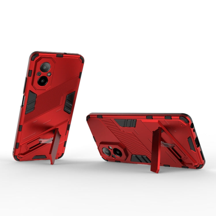 For Realme C67 4G Global Punk Armor 2 in 1 PC + TPU Phone Case with Holder(Red) - Realme Cases by PMC Jewellery | Online Shopping South Africa | PMC Jewellery | Buy Now Pay Later Mobicred