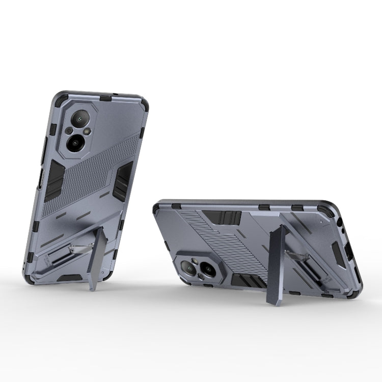 For Realme C67 4G Global Punk Armor 2 in 1 PC + TPU Phone Case with Holder(Grey) - Realme Cases by PMC Jewellery | Online Shopping South Africa | PMC Jewellery | Buy Now Pay Later Mobicred