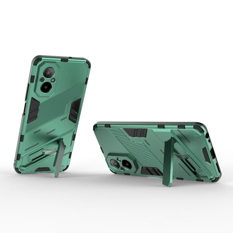 For Realme C67 4G Global Punk Armor 2 in 1 PC + TPU Phone Case with Holder(Green) - Realme Cases by PMC TechLife | Online Shopping South Africa | PMC TechLife | Buy Now Pay Later Mobicred