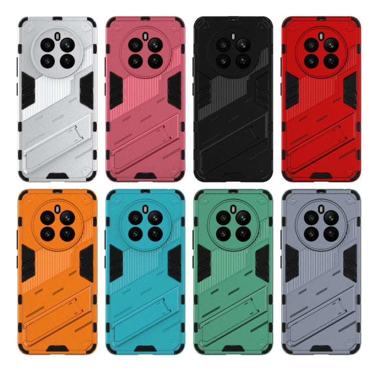 For Realme 12+ 5G Global Punk Armor 2 in 1 PC + TPU Phone Case with Holder(Black) - Realme Cases by PMC TechLife | Online Shopping South Africa | PMC TechLife | Buy Now Pay Later Mobicred