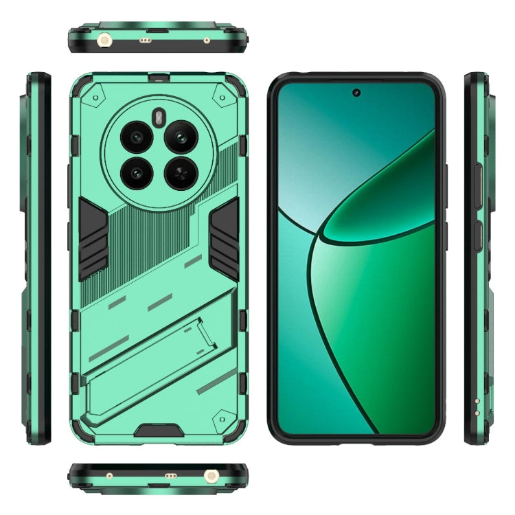 For Realme 12+ 5G Global Punk Armor 2 in 1 PC + TPU Phone Case with Holder(Green) - Realme Cases by PMC TechLife | Online Shopping South Africa | PMC TechLife | Buy Now Pay Later Mobicred