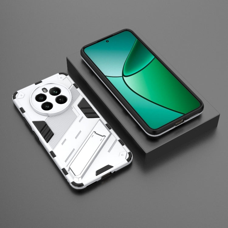 For Realme 12+ 5G Global Punk Armor 2 in 1 PC + TPU Phone Case with Holder(White) - Realme Cases by PMC TechLife | Online Shopping South Africa | PMC TechLife | Buy Now Pay Later Mobicred