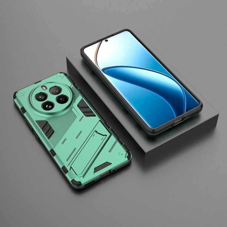 For Realme 12 Pro 5G Global Punk Armor 2 in 1 PC + TPU Phone Case with Holder(Green) - Realme Cases by PMC TechLife | Online Shopping South Africa | PMC TechLife | Buy Now Pay Later Mobicred