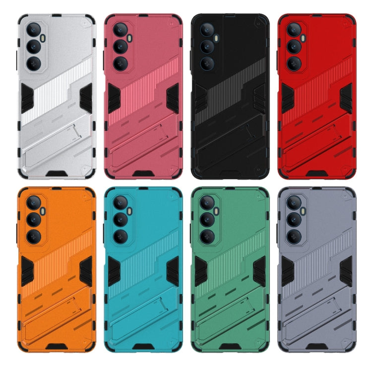 For Realme C65 4G Global Punk Armor 2 in 1 PC + TPU Phone Case with Holder(Grey) - free shipping - PMC TechLife - Order now!