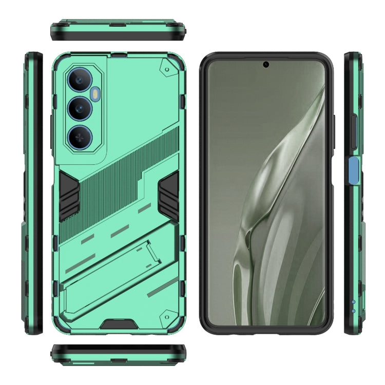 For Realme C65 4G Global Punk Armor 2 in 1 PC + TPU Phone Case with Holder(Green) - Realme Cases by PMC Jewellery | Online Shopping South Africa | PMC Jewellery | Buy Now Pay Later Mobicred