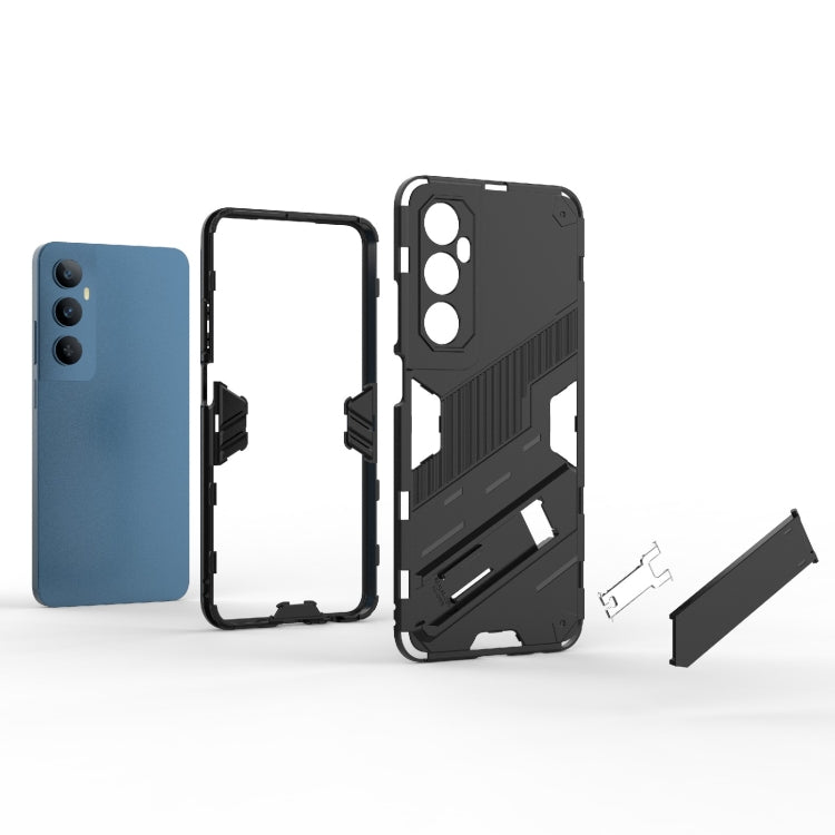 For Realme C65 4G Global Punk Armor 2 in 1 PC + TPU Phone Case with Holder(Light Red) - Realme Cases by PMC TechLife | Online Shopping South Africa | PMC TechLife | Buy Now Pay Later Mobicred