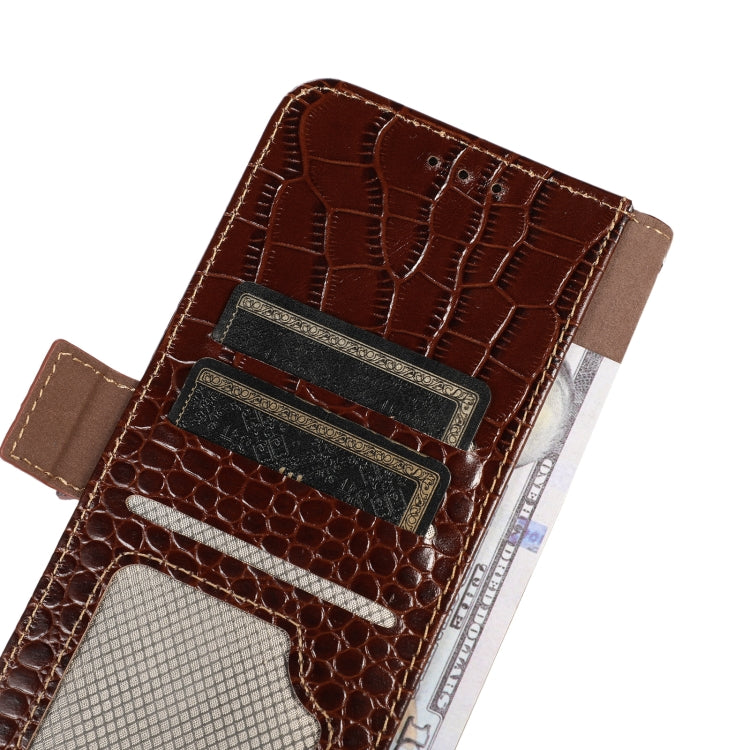 For OnePlus Nord CE3 5G Crocodile Top Layer Cowhide Leather Phone Case(Brown) - OnePlus Cases by PMC TechLife | Online Shopping South Africa | PMC TechLife | Buy Now Pay Later Mobicred