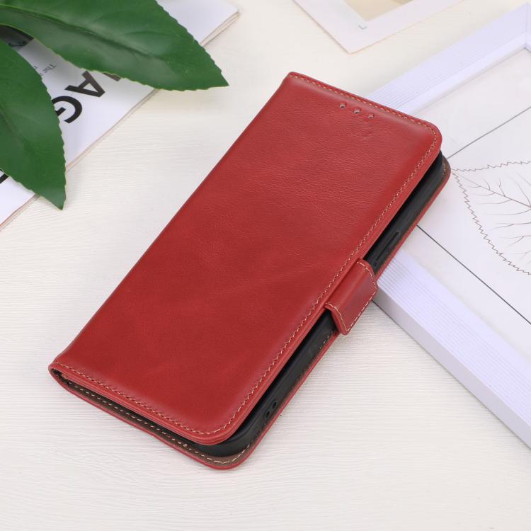 For OnePlus Ace 5 Pro / Ace 5 Magnetic Crazy Horse Texture Genuine Leather RFID Phone Case(Red) - OnePlus Cases by PMC TechLife | Online Shopping South Africa | PMC TechLife | Buy Now Pay Later Mobicred