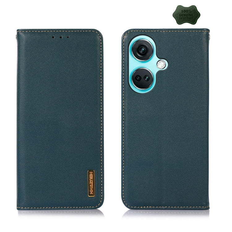 For OnePlus Nord CE3 5G KHAZNEH Nappa Top Layer Cowhide Leather Phone Case(Green) - OnePlus Cases by PMC TechLife | Online Shopping South Africa | PMC TechLife | Buy Now Pay Later Mobicred