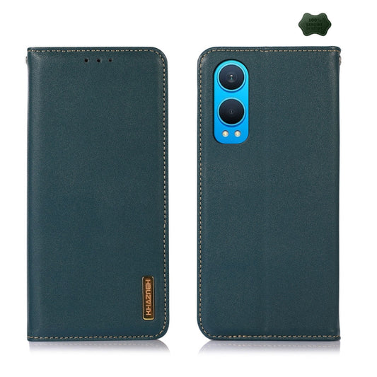 For OnePlus Nord CE4 Lite KHAZNEH Nappa Top Layer Cowhide Leather Phone Case(Green) - OnePlus Cases by PMC Jewellery | Online Shopping South Africa | PMC Jewellery | Buy Now Pay Later Mobicred