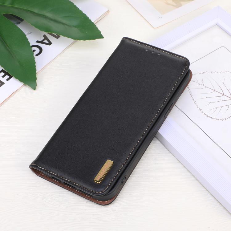 For OnePlus Ace 5 Pro / Ace 5 / 13R KHAZNEH Nappa Top Layer Cowhide Leather Phone Case(Black) - OnePlus Cases by PMC TechLife | Online Shopping South Africa | PMC TechLife | Buy Now Pay Later Mobicred