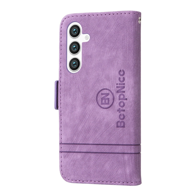 For Samsung Galaxy S24 BETOPNICE Dual-side Buckle Leather Phone Case(Purple) - Galaxy Phone Cases by BETOPNICE | Online Shopping South Africa | PMC Jewellery | Buy Now Pay Later Mobicred