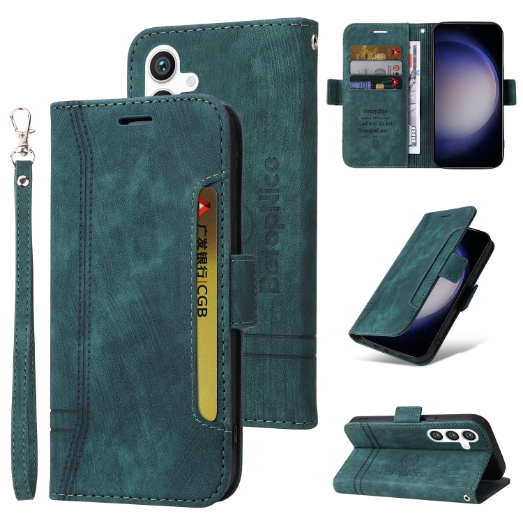 For Samsung Galaxy S24+ BETOPNICE Dual-side Buckle Leather Phone Case(Green) - Galaxy Phone Cases by BETOPNICE | Online Shopping South Africa | PMC Jewellery | Buy Now Pay Later Mobicred