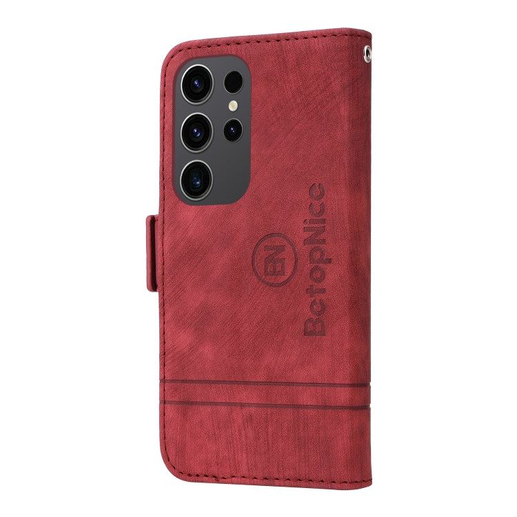 For Samsung Galaxy S24 Ultra BETOPNICE Dual-side Buckle Leather Phone Case(Red) - Galaxy Phone Cases by BETOPNICE | Online Shopping South Africa | PMC Jewellery | Buy Now Pay Later Mobicred