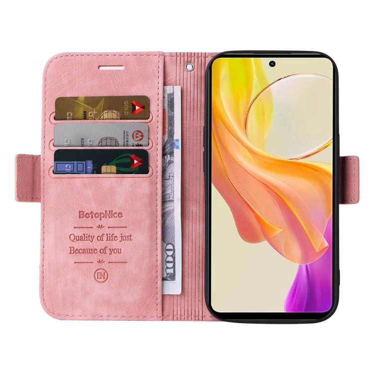For vivo Y36 4G / 5G Global BETOPNICE Dual-side Buckle Leather Phone Case(Pink) - vivo Cases by BETOPNICE | Online Shopping South Africa | PMC Jewellery | Buy Now Pay Later Mobicred